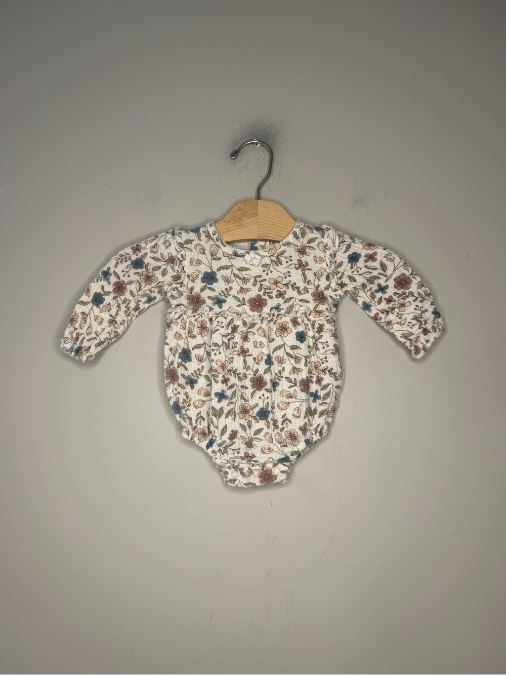 $12 ADD ON rabbit & bear organic‎ floral muslin romper 6-9M boden rylee + cru